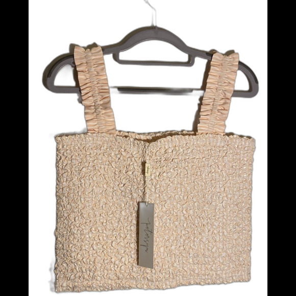 Petersyn Smocked Tank Top Ruffle Strap Sleeveless Melon Size M - Picture 4 of 4